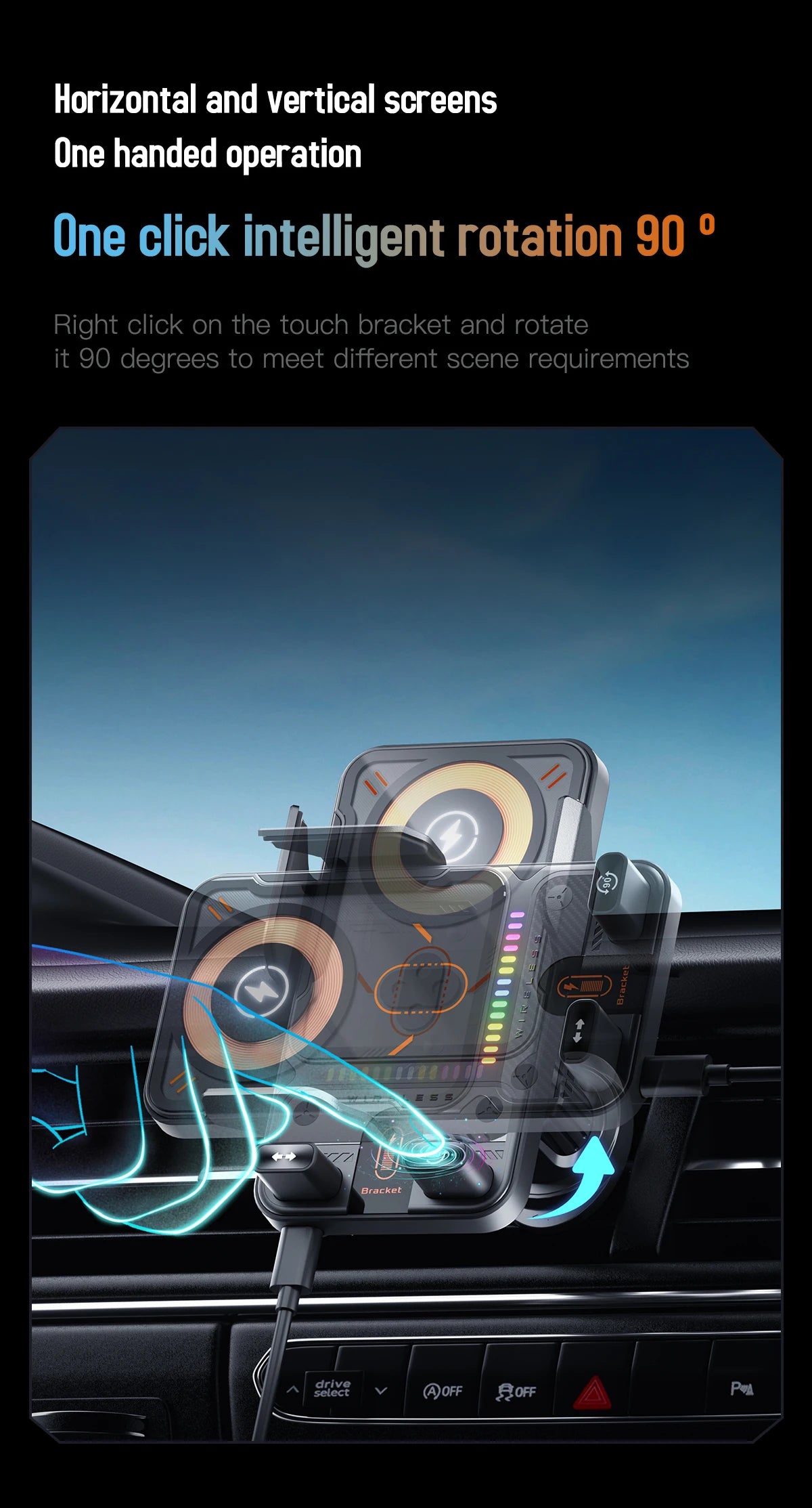 15W Wireless Charging Phone Mount - Premium