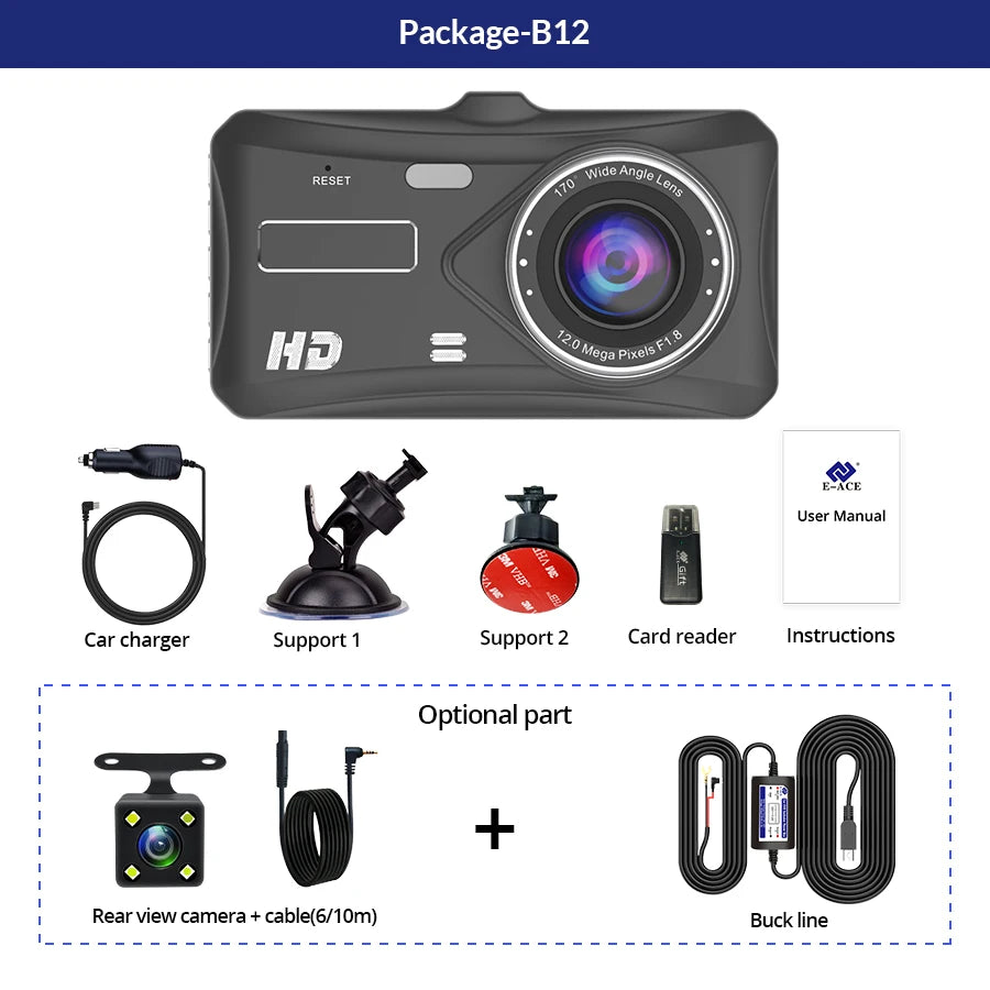 Full HD Dash Cam with 24H Parking Monitor