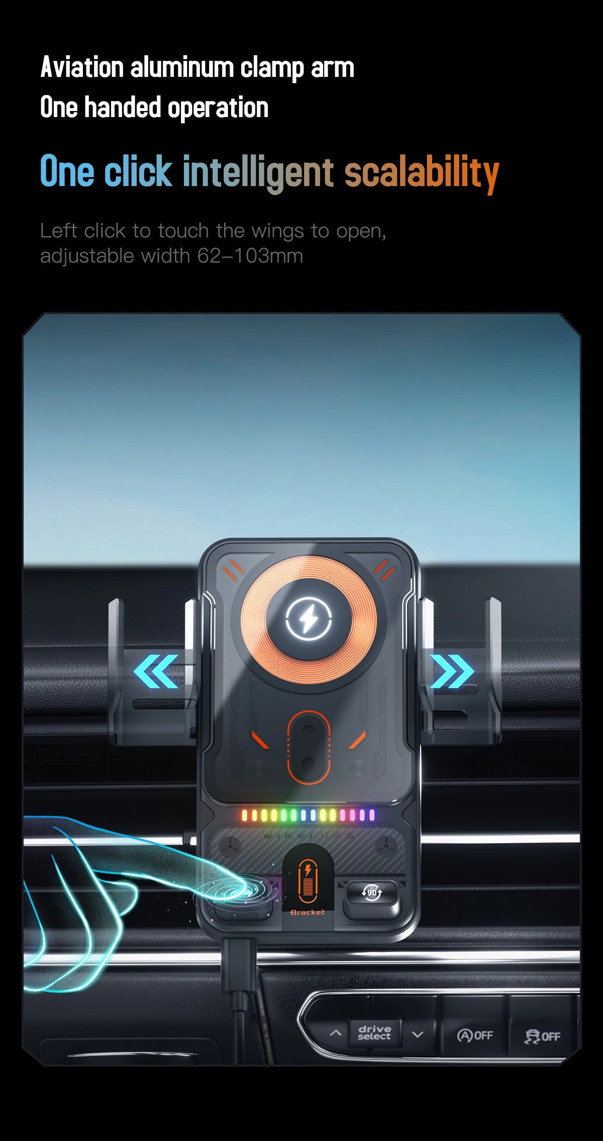 15W Wireless Charging Phone Mount - Premium