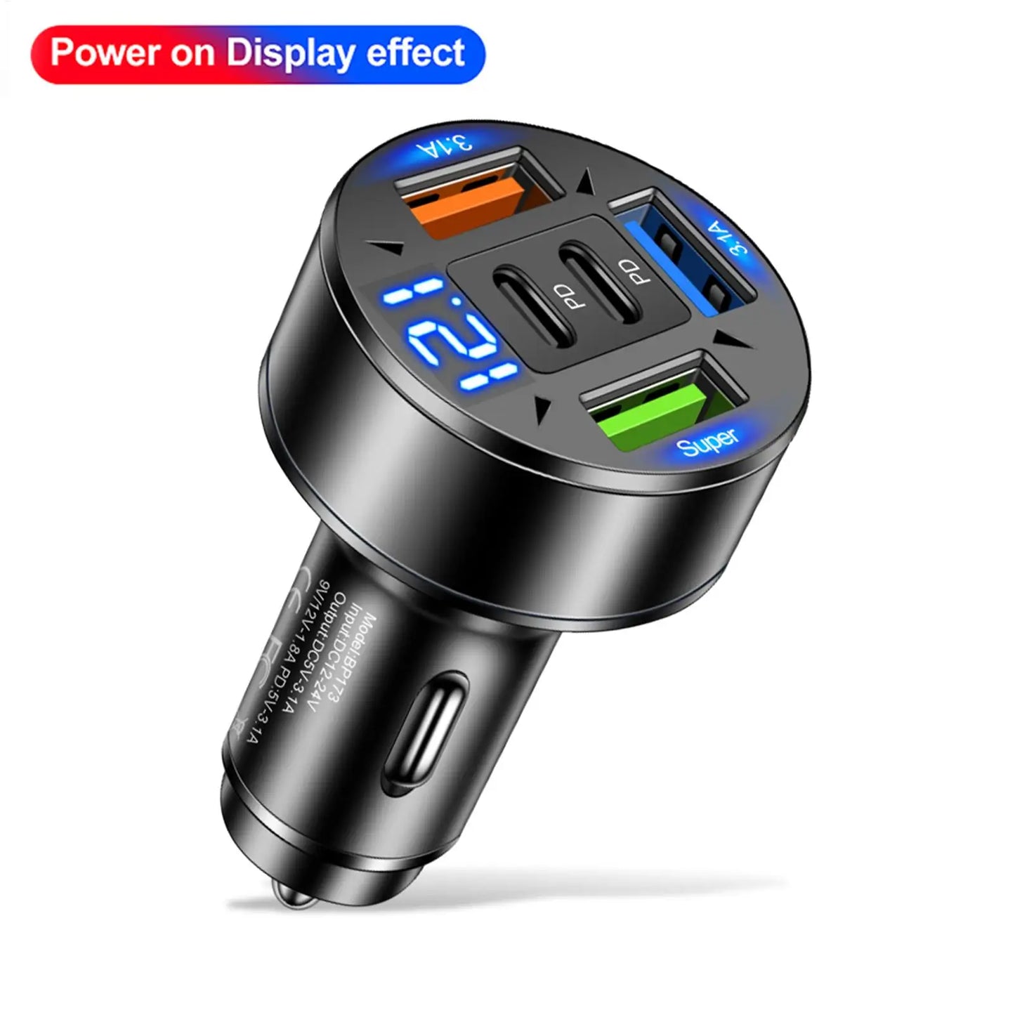 Dual-Port USB-C Fast Car Charger