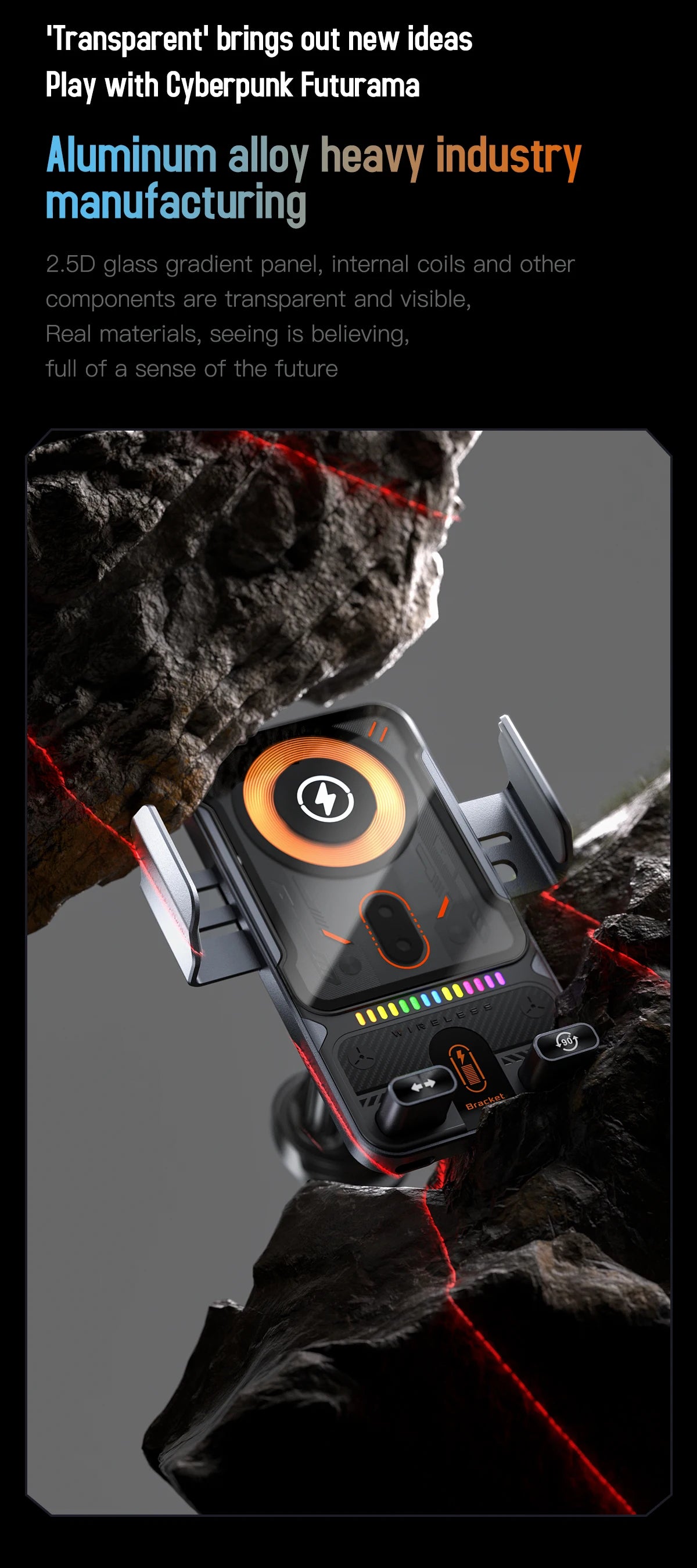 15W Wireless Charging Phone Mount - Premium