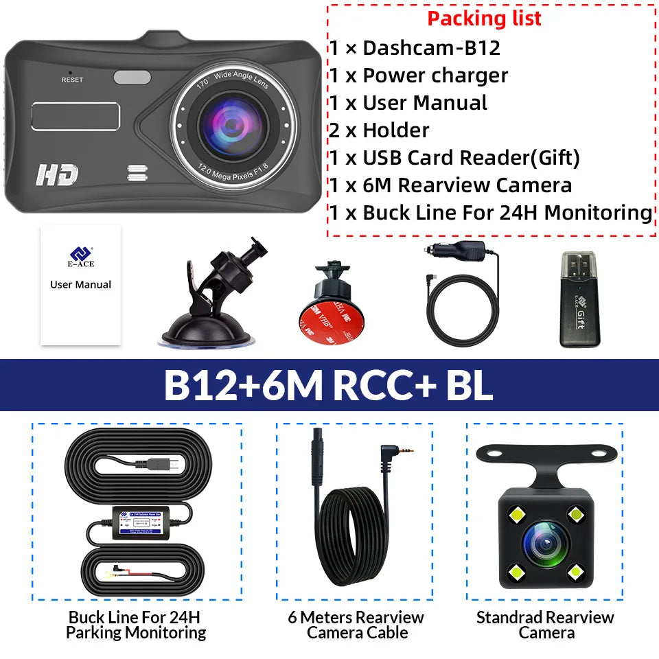 Full HD Dash Cam with 24H Parking Monitor
