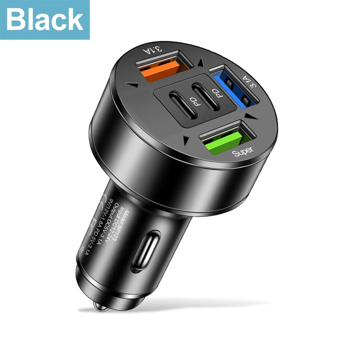 Dual-Port USB-C Fast Car Charger